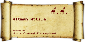 Altman Attila névjegykártya